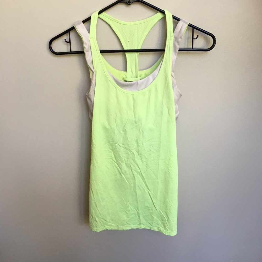 Green/ yellow Lululemon tank size 2